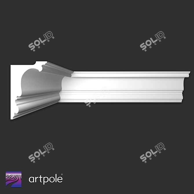 Gypsum Light Cornice SKTL159 3D model image 1