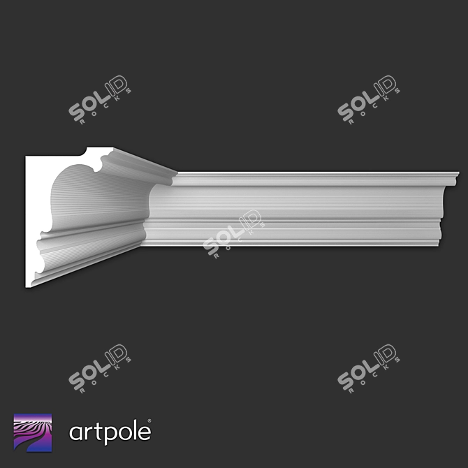 Gypsum Light Cornice SKTL159 3D model image 2
