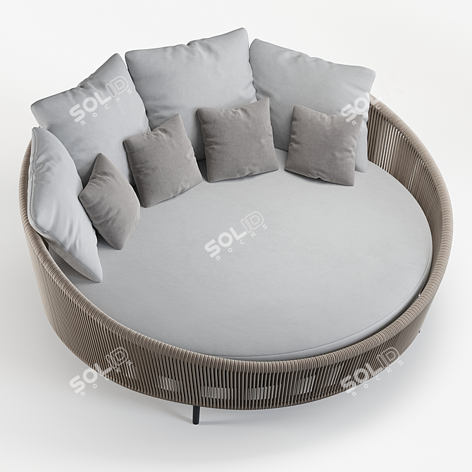 Modern Red Circular Daybed Model 3D model image 3