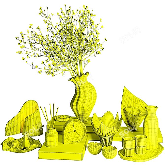 Elegant Decorative 3D Set 3D model image 7