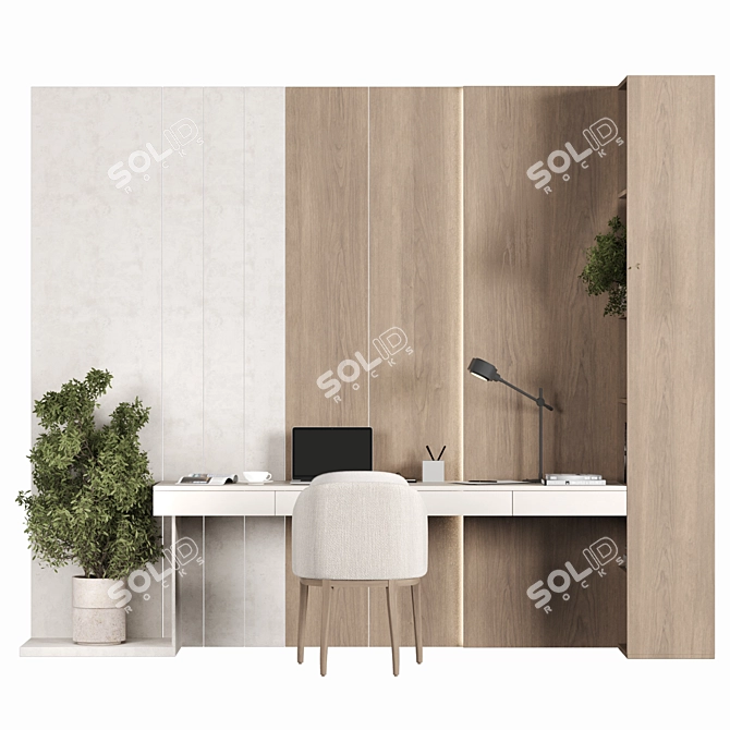 Elegant Modern Home Office Furniture 3D model image 2