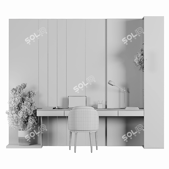 Elegant Modern Home Office Furniture 3D model image 4