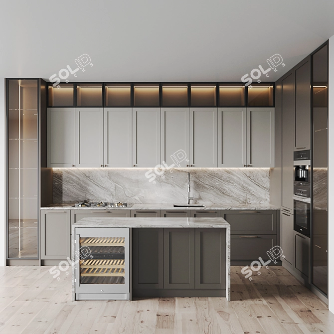 Modern Kitchen 3D Models Kit 3D model image 1