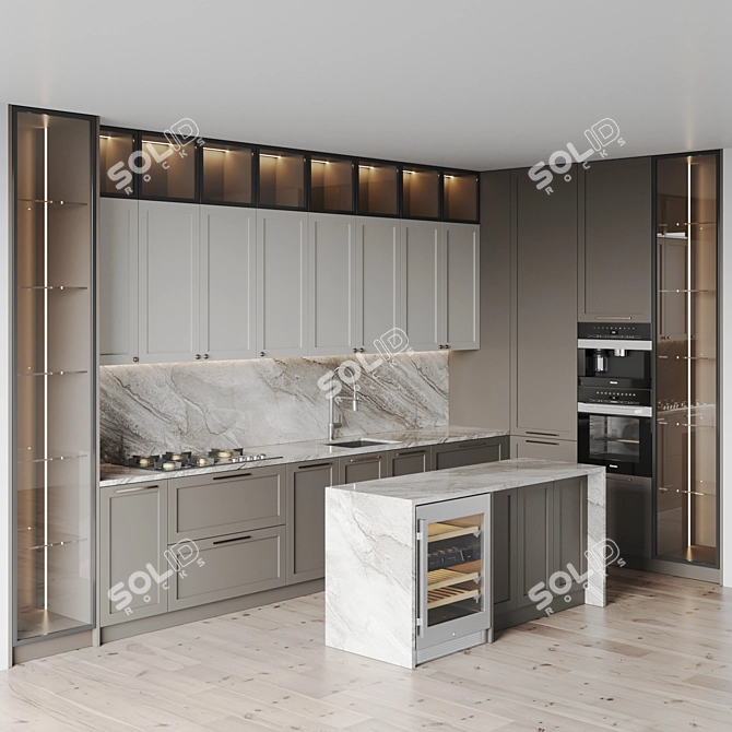 Modern Kitchen 3D Models Kit 3D model image 2