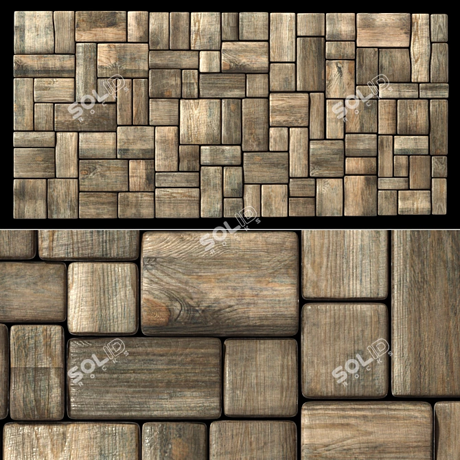 High Resolution Wood Texture Panel 3D model image 1