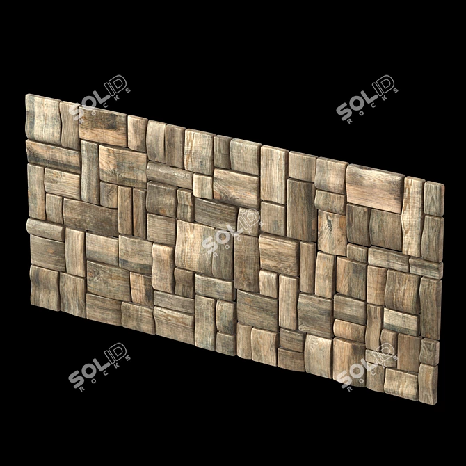 High Resolution Wood Texture Panel 3D model image 3