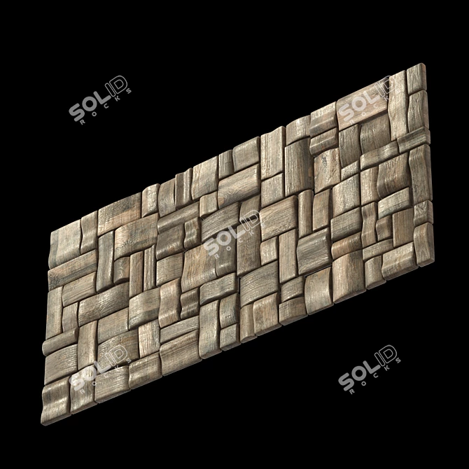 High Resolution Wood Texture Panel 3D model image 4