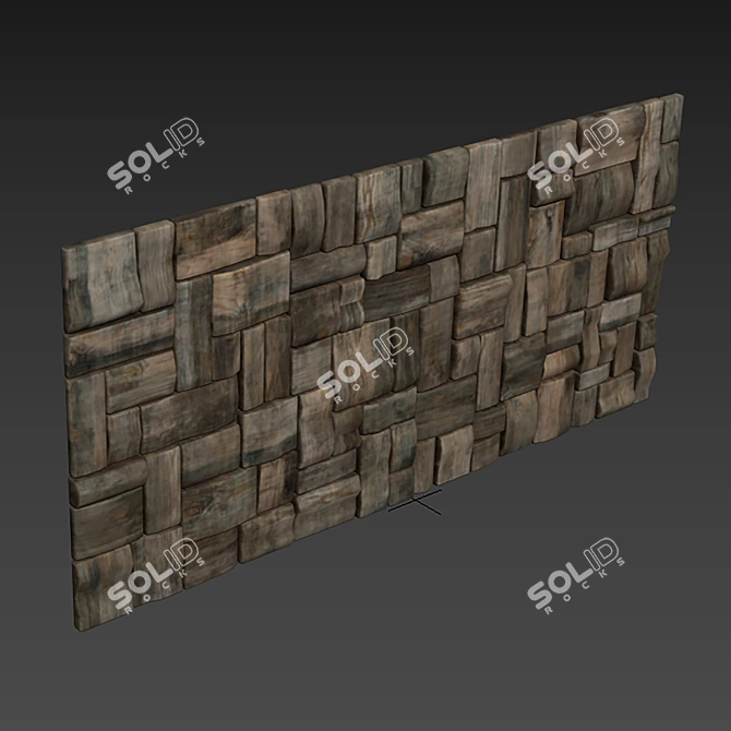 High Resolution Wood Texture Panel 3D model image 5