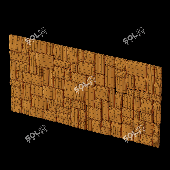 High Resolution Wood Texture Panel 3D model image 6