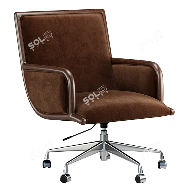 Modern Industrial Leather Desk Chair 3D model image 1