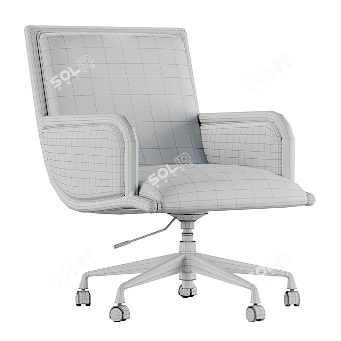 Modern Industrial Leather Desk Chair 3D model image 4