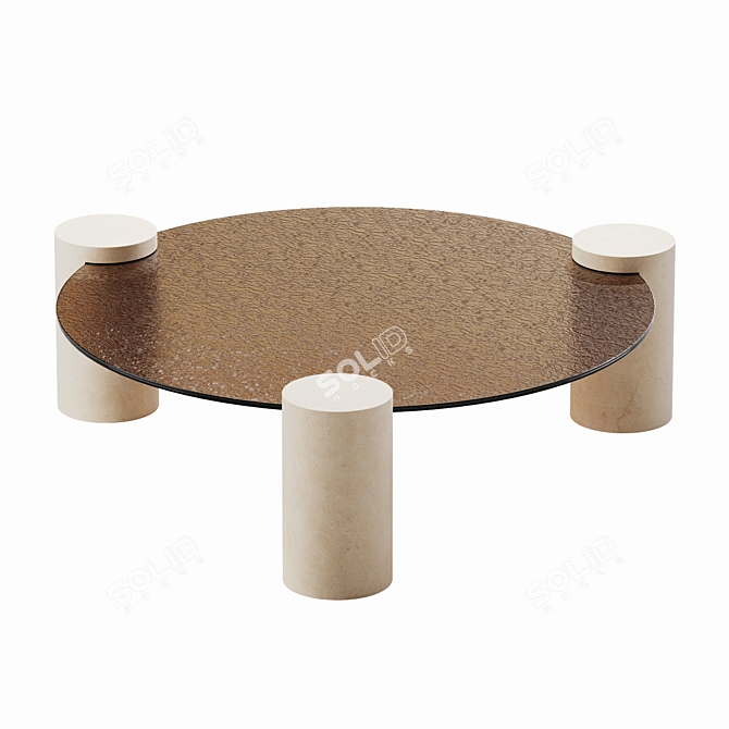 Sleek Onda Coffee Table 3D model image 4