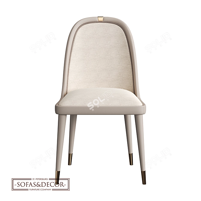 Customizable Ergonomic Shiny Dining Chair 3D model image 3