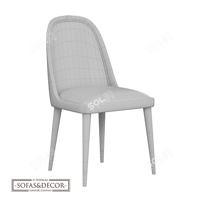 Customizable Ergonomic Shiny Dining Chair 3D model image 4