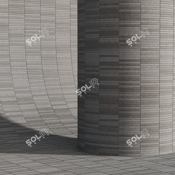 Beige Long Brick Cladding Kit 3D model image 4