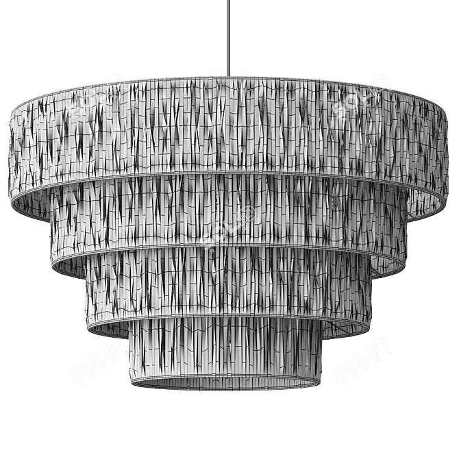 Rattan Palm Pendant Light Elegance 3D model image 3