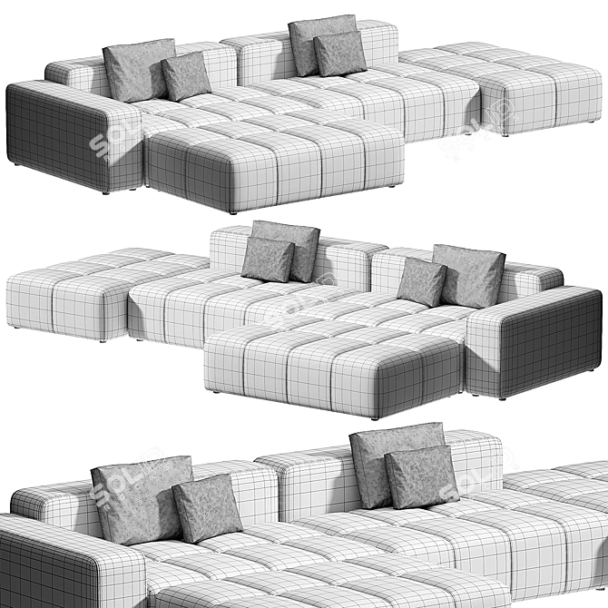 Sleek Bonaldo Bonamour Sofa - Modular 3D model image 3