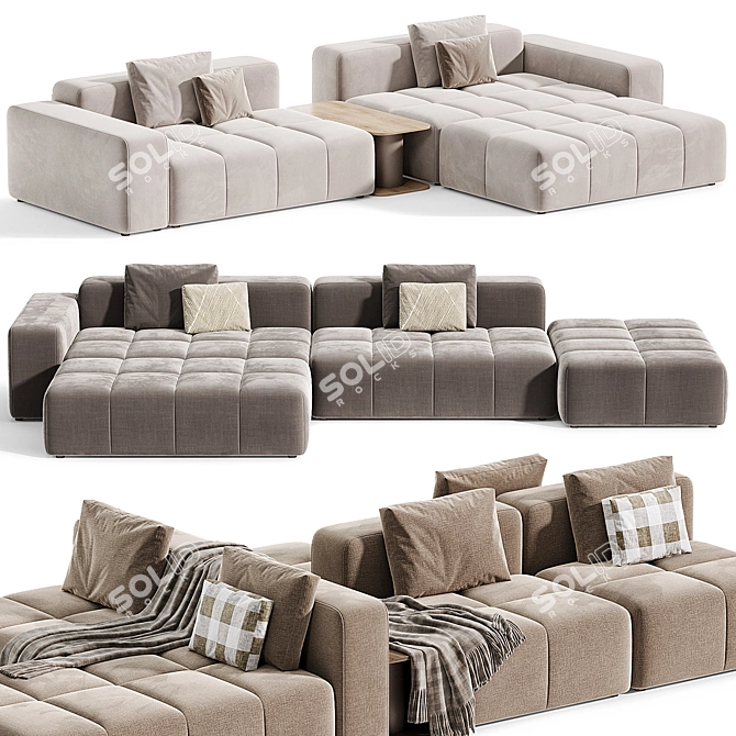 Sleek Bonaldo Bonamour Sofa - Modular 3D model image 5