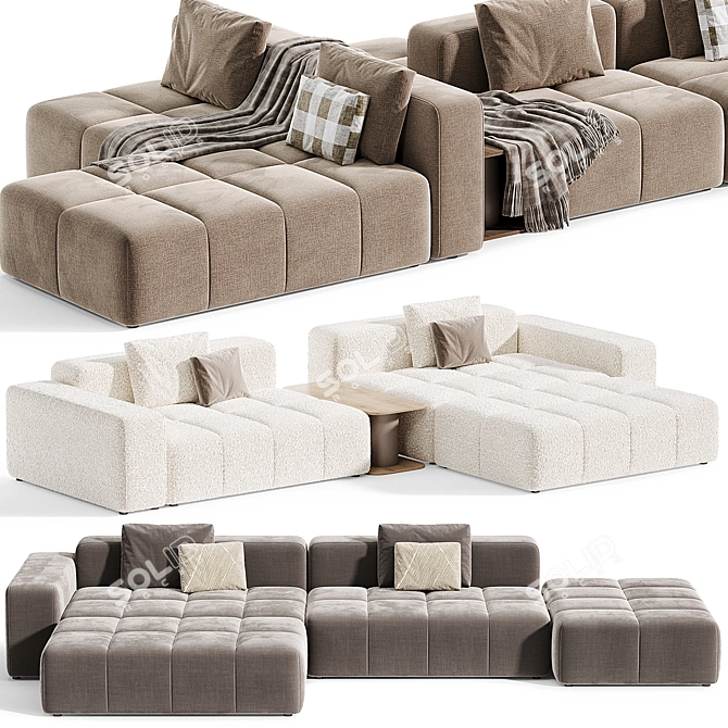 Sleek Bonaldo Bonamour Sofa - Modular 3D model image 6