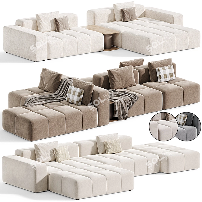 Sleek Bonaldo Bonamour Sofa - Modular 3D model image 7