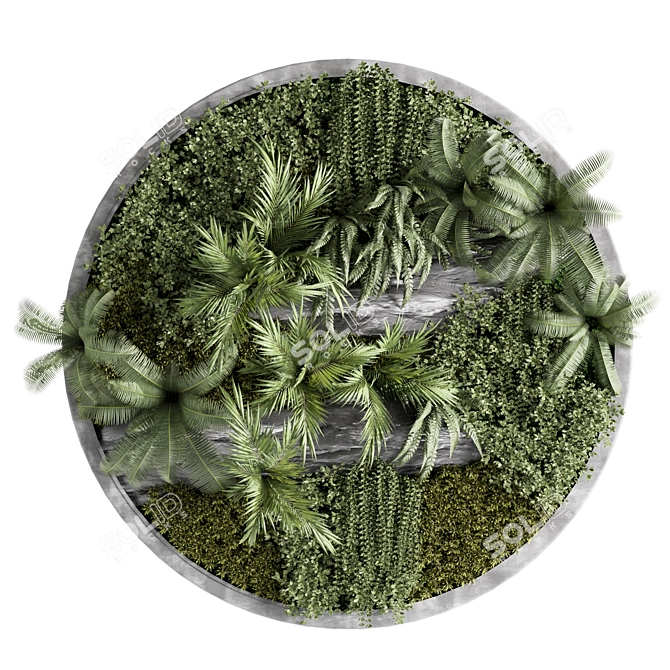 Circular Fitowall Plant Frame Set 3D model image 1
