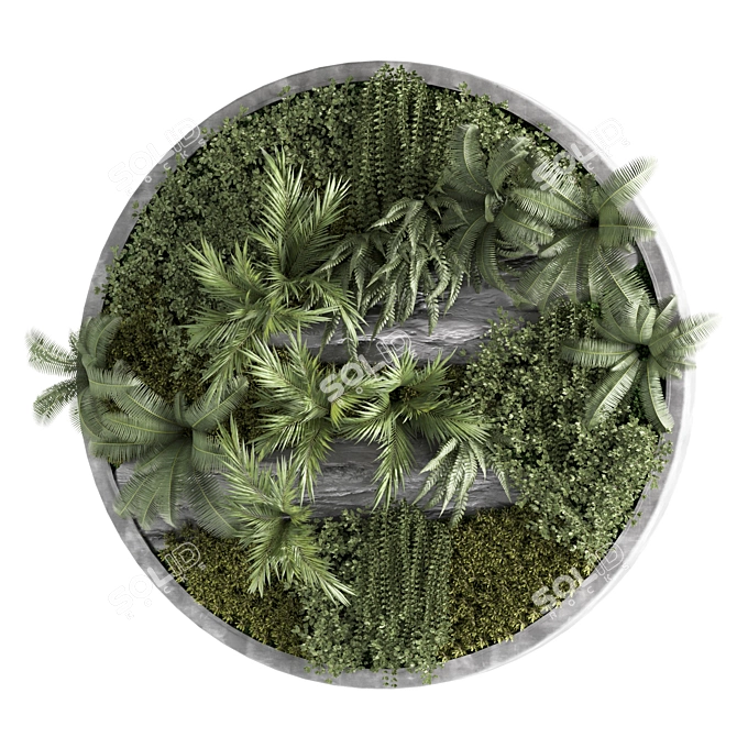 Circular Fitowall Plant Frame Set 3D model image 3