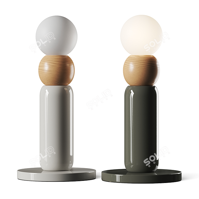 Sleek LED Metal Table Lamp 3D model image 1