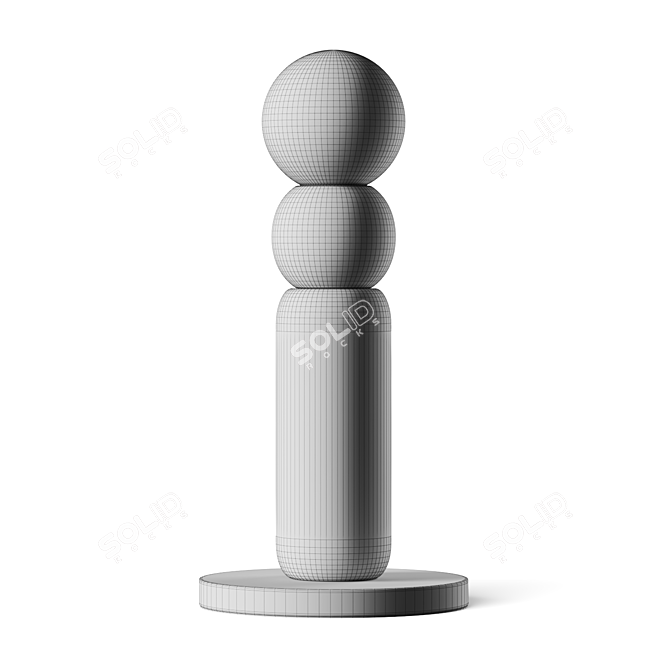 Sleek LED Metal Table Lamp 3D model image 3