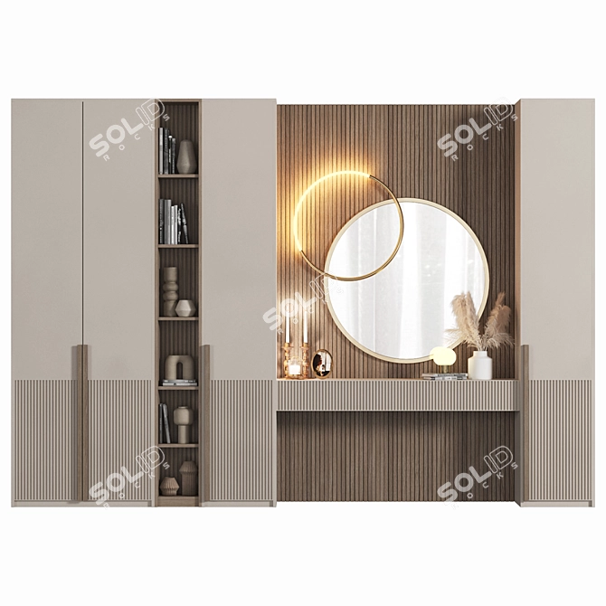 Modern Wood Hallway Composition 3D model image 6