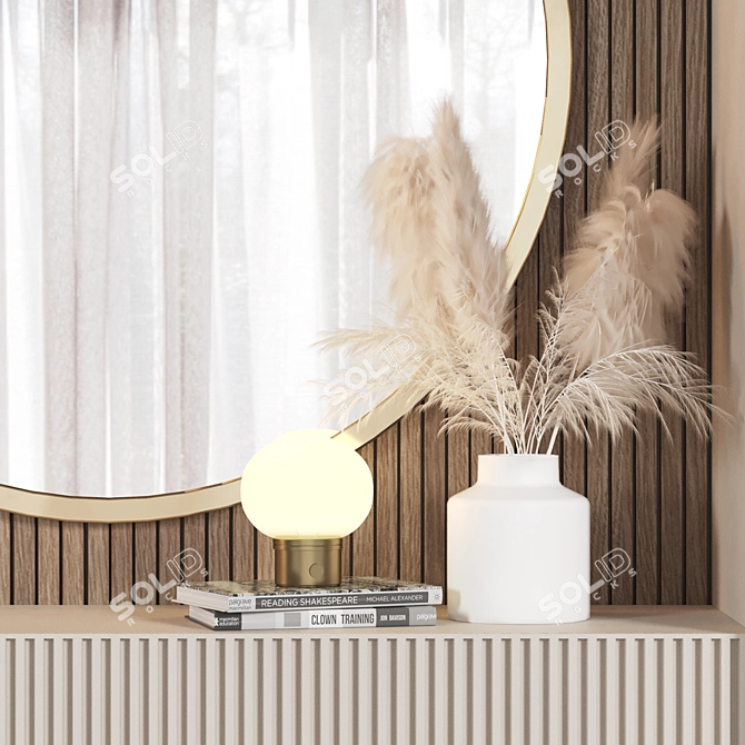 Modern Wood Hallway Composition 3D model image 7