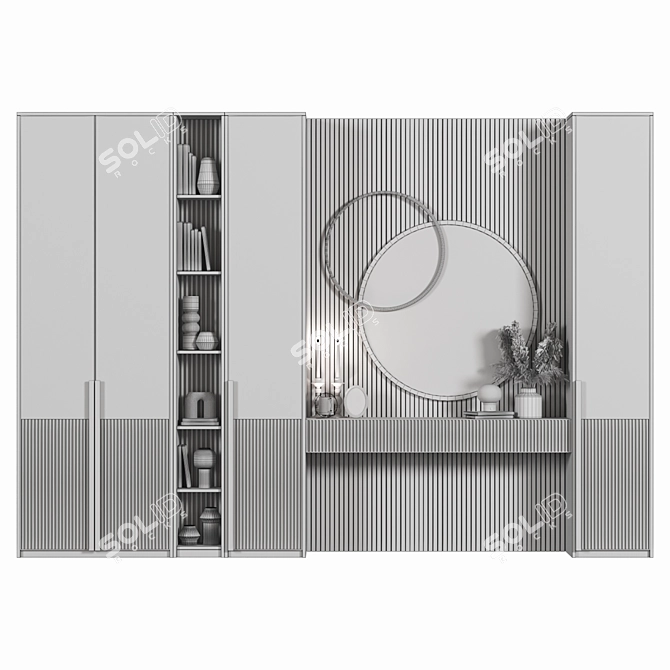 Modern Wood Hallway Composition 3D model image 8