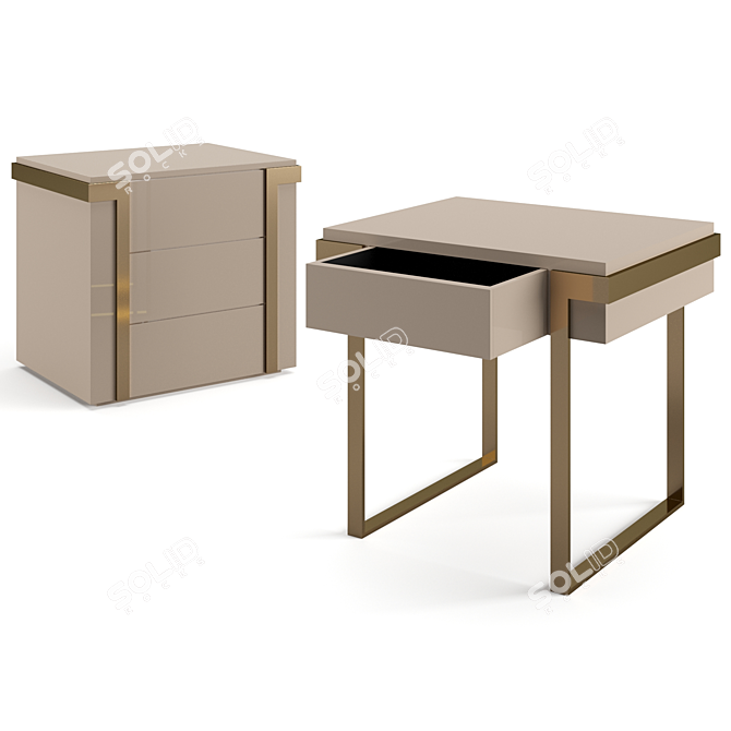 Elegant Avenue Bedside Table 3D model image 1