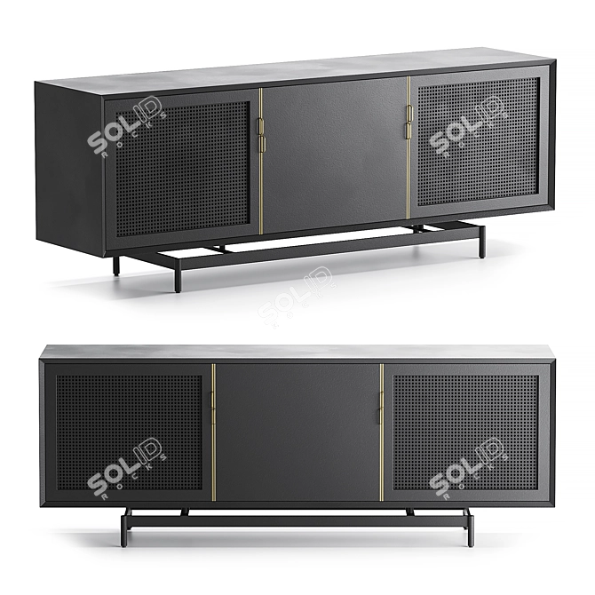 Louisiana Media Console Furniture 3D model image 1