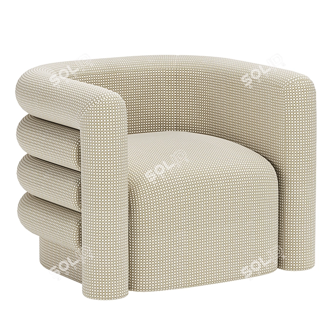  Velvety Curves Lounge Chair 3D model image 1