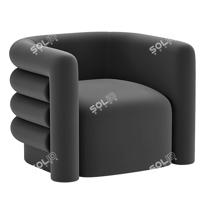  Velvety Curves Lounge Chair 3D model image 2