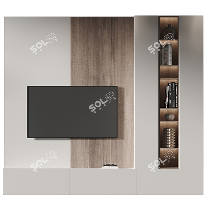 Modern TV Wall Set 2014 3D model image 2