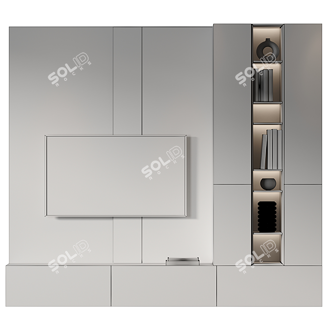 Modern TV Wall Set 2014 3D model image 4