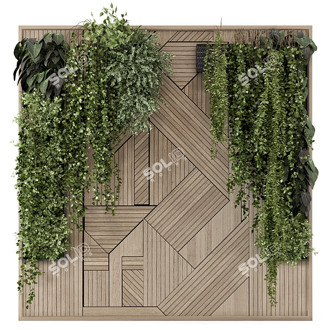 Stylish Indoor Vertical Garden Display 3D model image 1