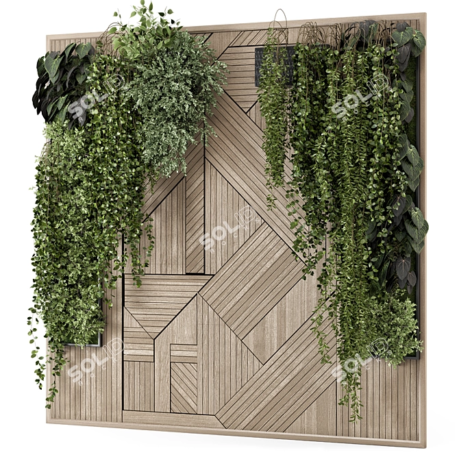 Stylish Indoor Vertical Garden Display 3D model image 2