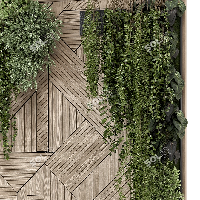 Stylish Indoor Vertical Garden Display 3D model image 4