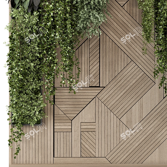 Stylish Indoor Vertical Garden Display 3D model image 5