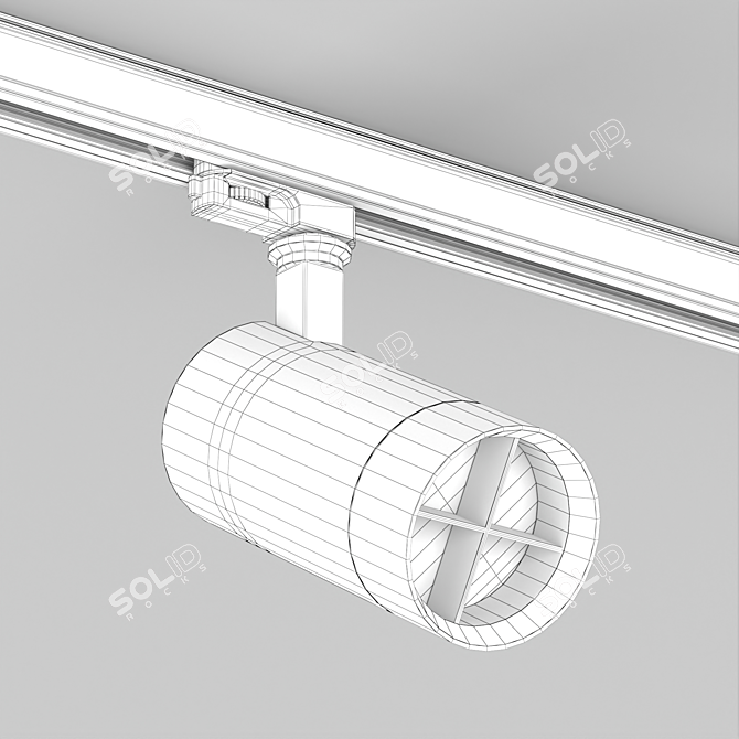 Calipso Track Light & Antiglare Grille 3D model image 2