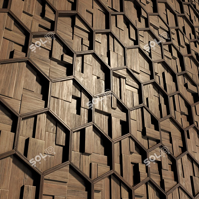 Smooth Wood Panel Texture Set 3D model image 1