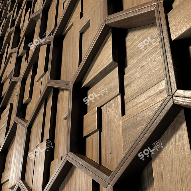 Smooth Wood Panel Texture Set 3D model image 2