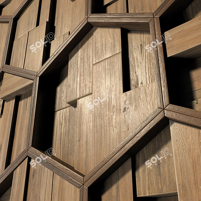 Smooth Wood Panel Texture Set 3D model image 3