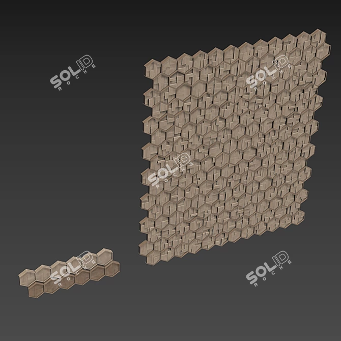 Smooth Wood Panel Texture Set 3D model image 5