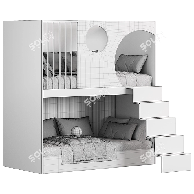 Modern Kids Bedroom Furniture Set 3D model image 6