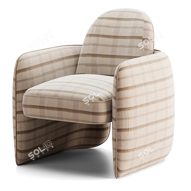 Elegant SADDLEBACK Chair Model 3D model image 1