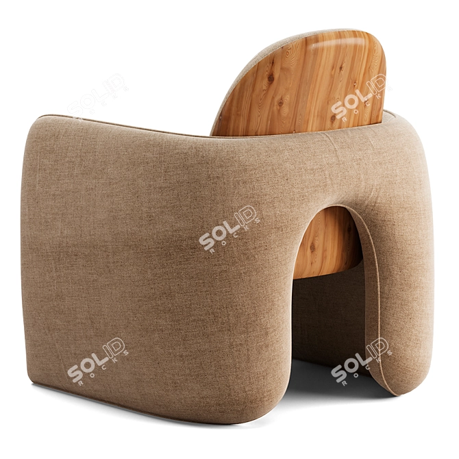 Elegant SADDLEBACK Chair Model 3D model image 6