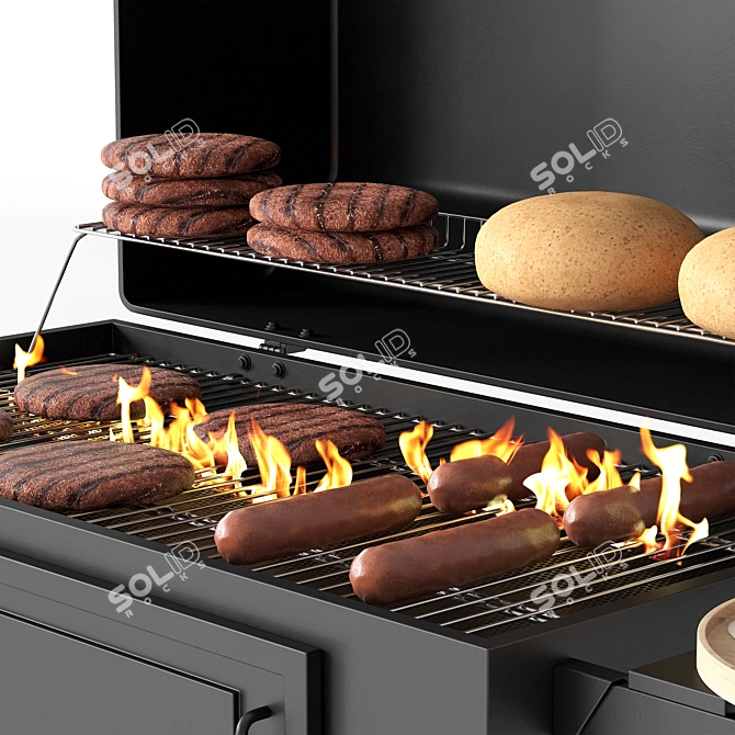 Outdoor Grill 3D Model Kit 3D model image 4